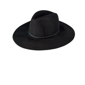 Express Black Wool Wide-Brim Fedora Hat Boho